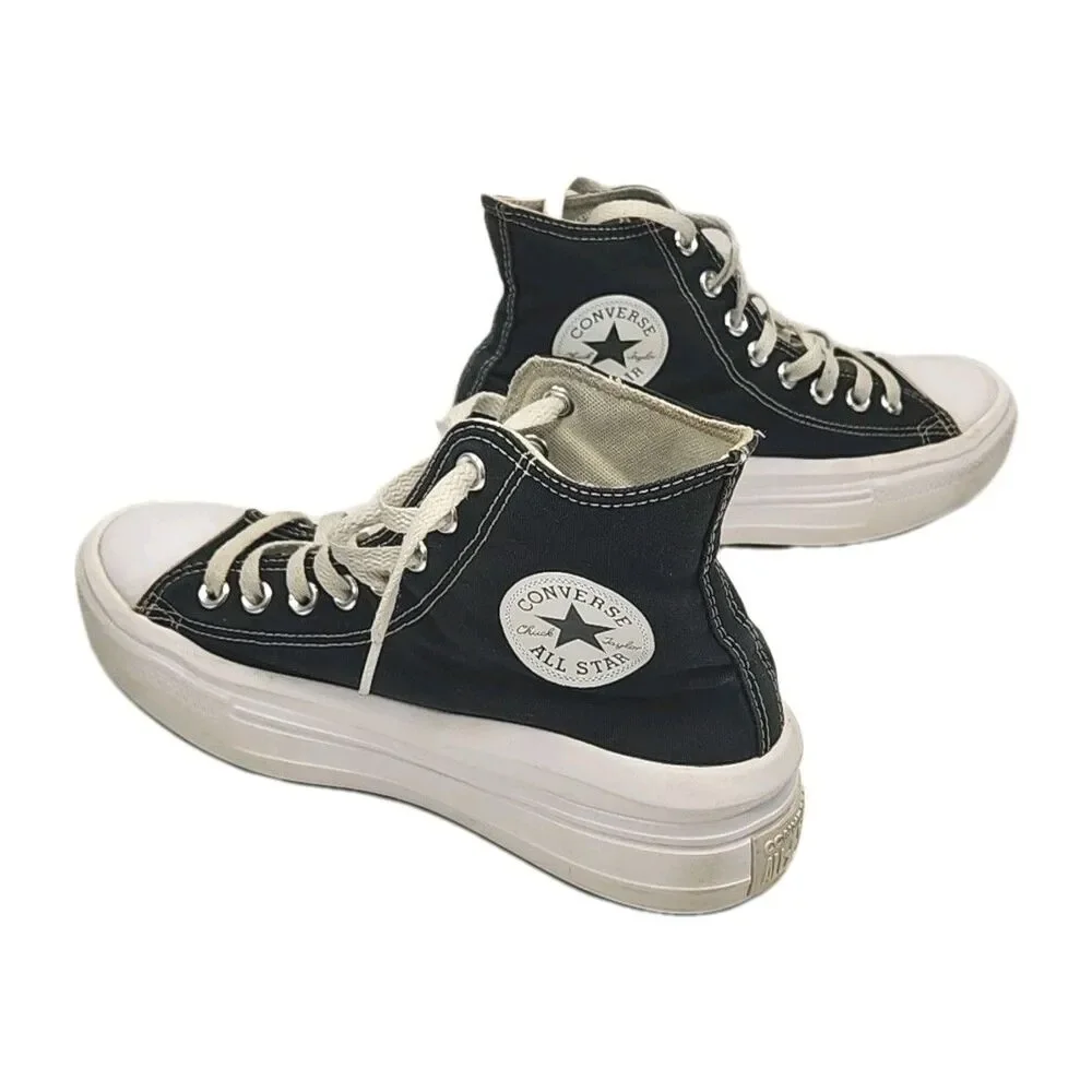 Converse All Star Shoe Sneaker Women Sz 9 High Top Platform Black White 568497C